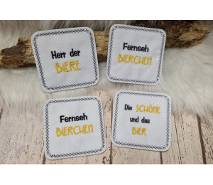 ADVENTSKALENDER 5. Dezember - Stickserie ITH - 26 Untersetzer Bier Sprüche